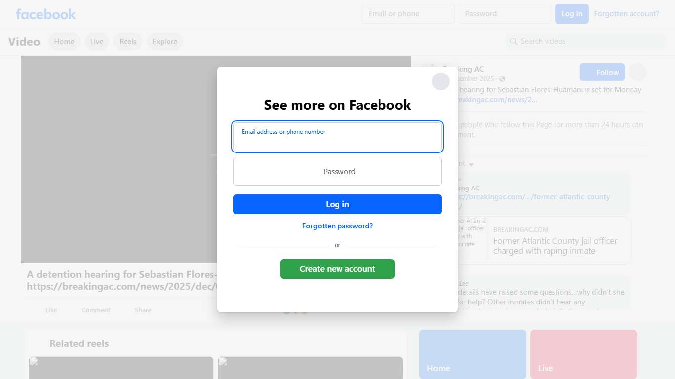 A detention hearing for Sebastian Flores-Huamani is set for Monday ... https://breakingac.com/news/2025/dec/03/former-atlantic-county-jail-officer-charged-with-raping-inmate-court/ Breaking AC Facebook